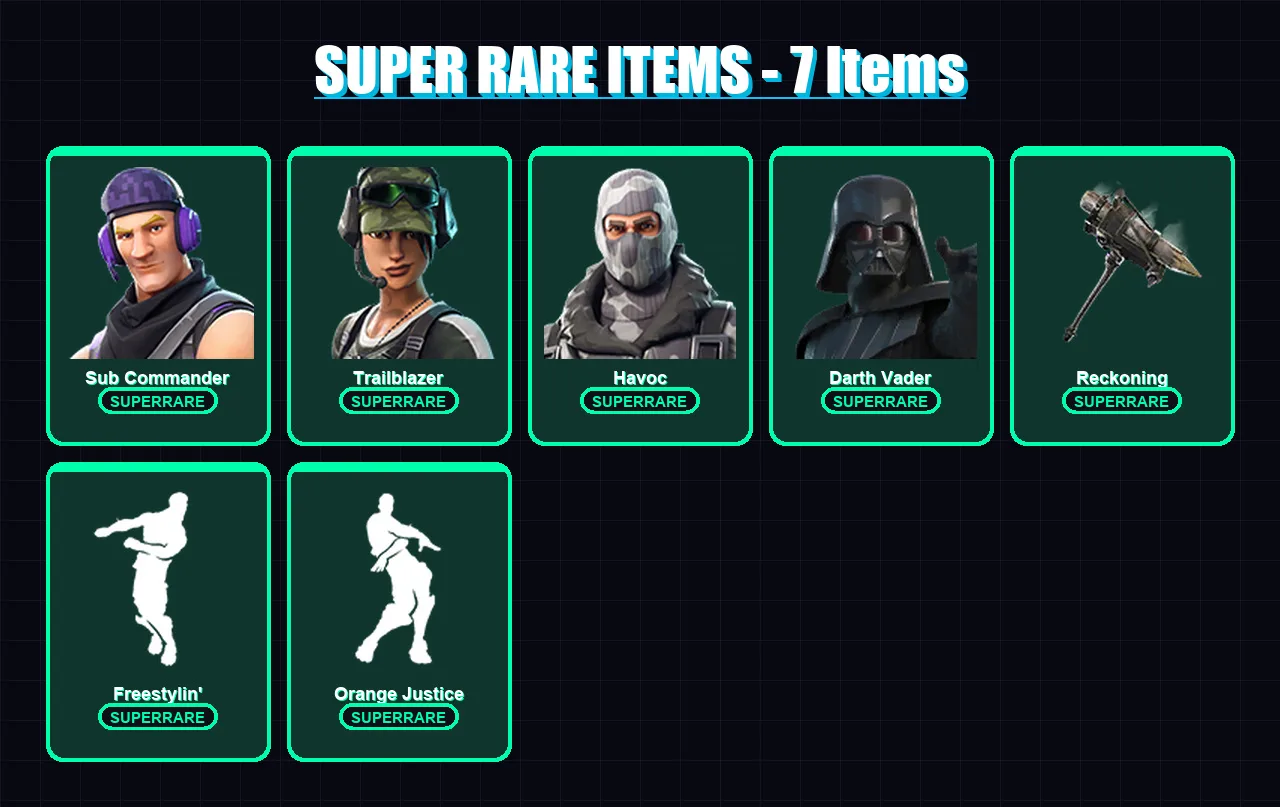 [PC/XBOX/PSN] | Sub Commander | Trailblazer | Havoc | Darth Vader | Sentinel | 40 skin | 35 pickaxe | 37 emote | 42 glider | Lv511 — Game account