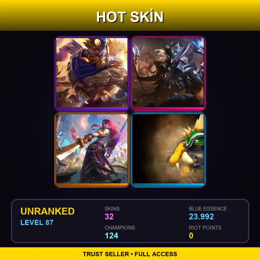 VN | Lv87 | Unranked | 32 Skin | 124 Champ