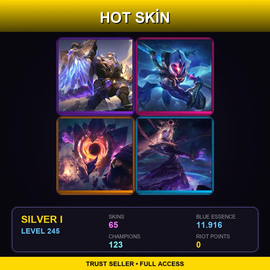 EUNE | Lv245 | Silver I | 65 Skin | 123 Champ