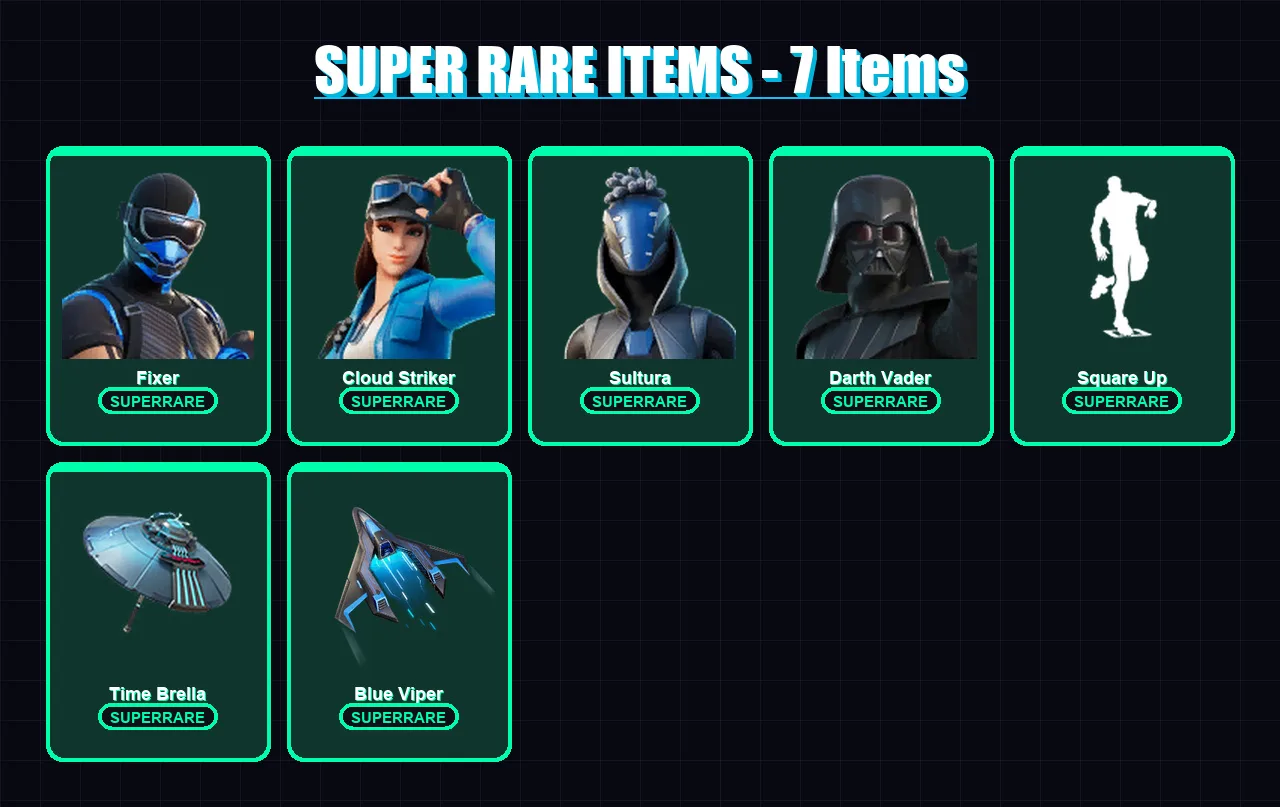 [PS4/PS5/XBOX/PC] | Fixer | Cloud Striker | Sultura | Darth Vader | Spectra Knight | 154 skin | 203 pickaxe | 145 emote | 172 glider | Lv2767 — Fortnite account