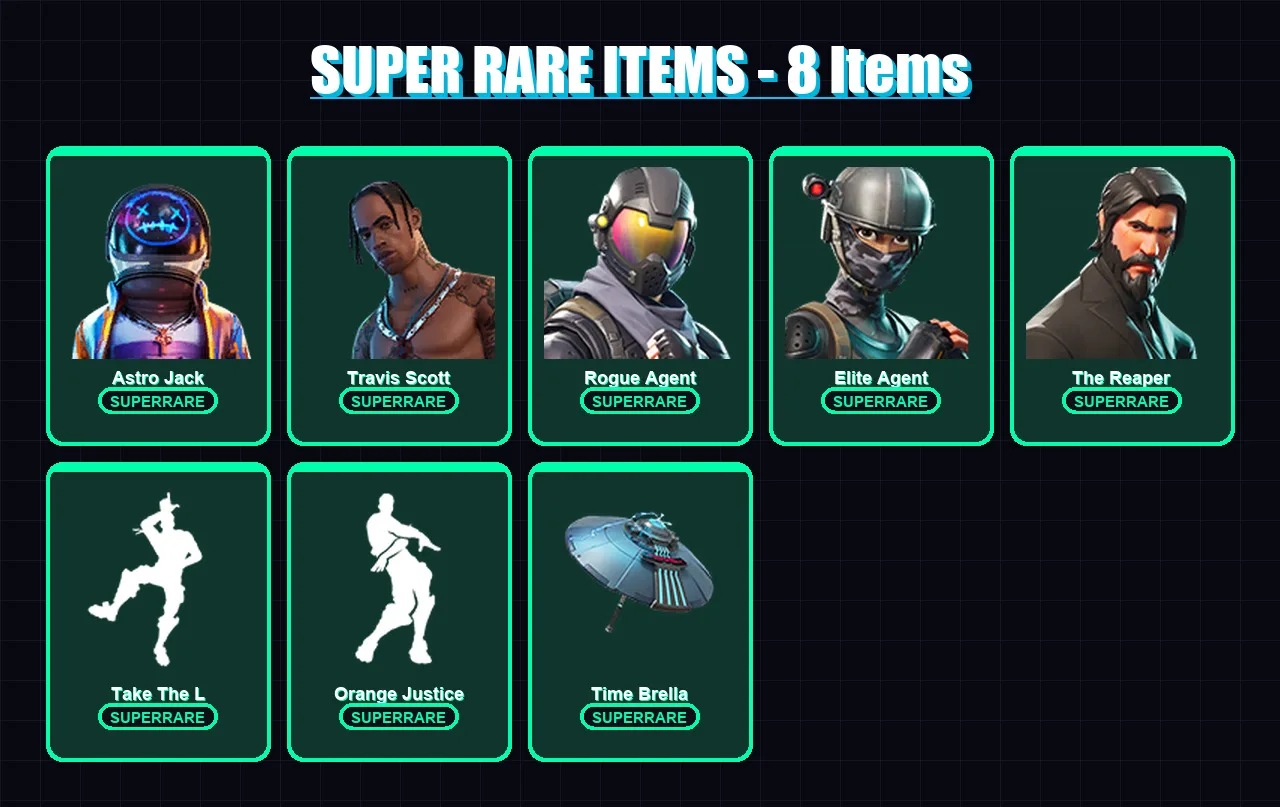 [PS4/PS5/XBOX/PC] | Astro Jack | Travis Scott | Rogue Agent | Elite Agent | The Reaper | 51 skin | 54 pickaxe | 57 emote | 58 glider | Lv844