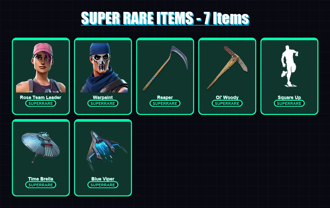 [PS4/PS5/XBOX/PC] | Rose Team Leader | Warpaint | The Scientist | Omegarok | Crackshot | 118 skin | 110 pickaxe | 109 emote | 95 glider | Lv987