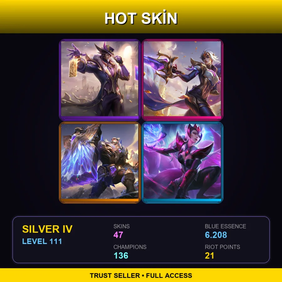 EUW | Lv111 | Silver IV | 47 Skin | 136 Champ with Nasus