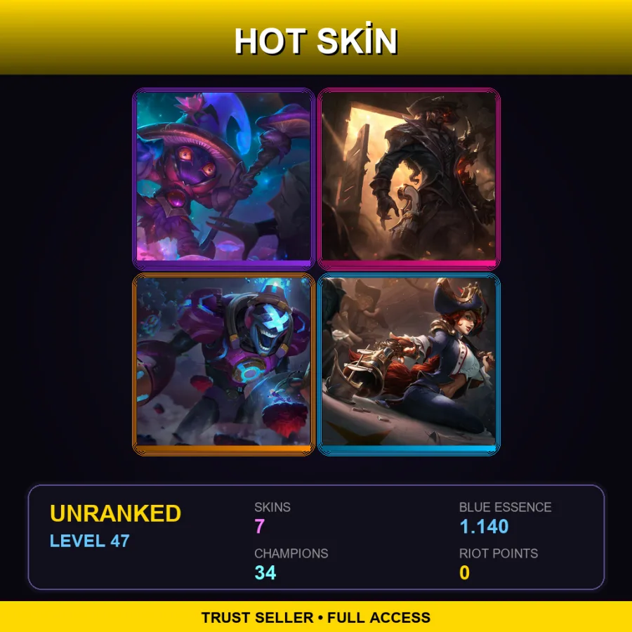 EUW | Lv47 | Unranked | 7 Skin | 34 Champ — Elderwood Veigar