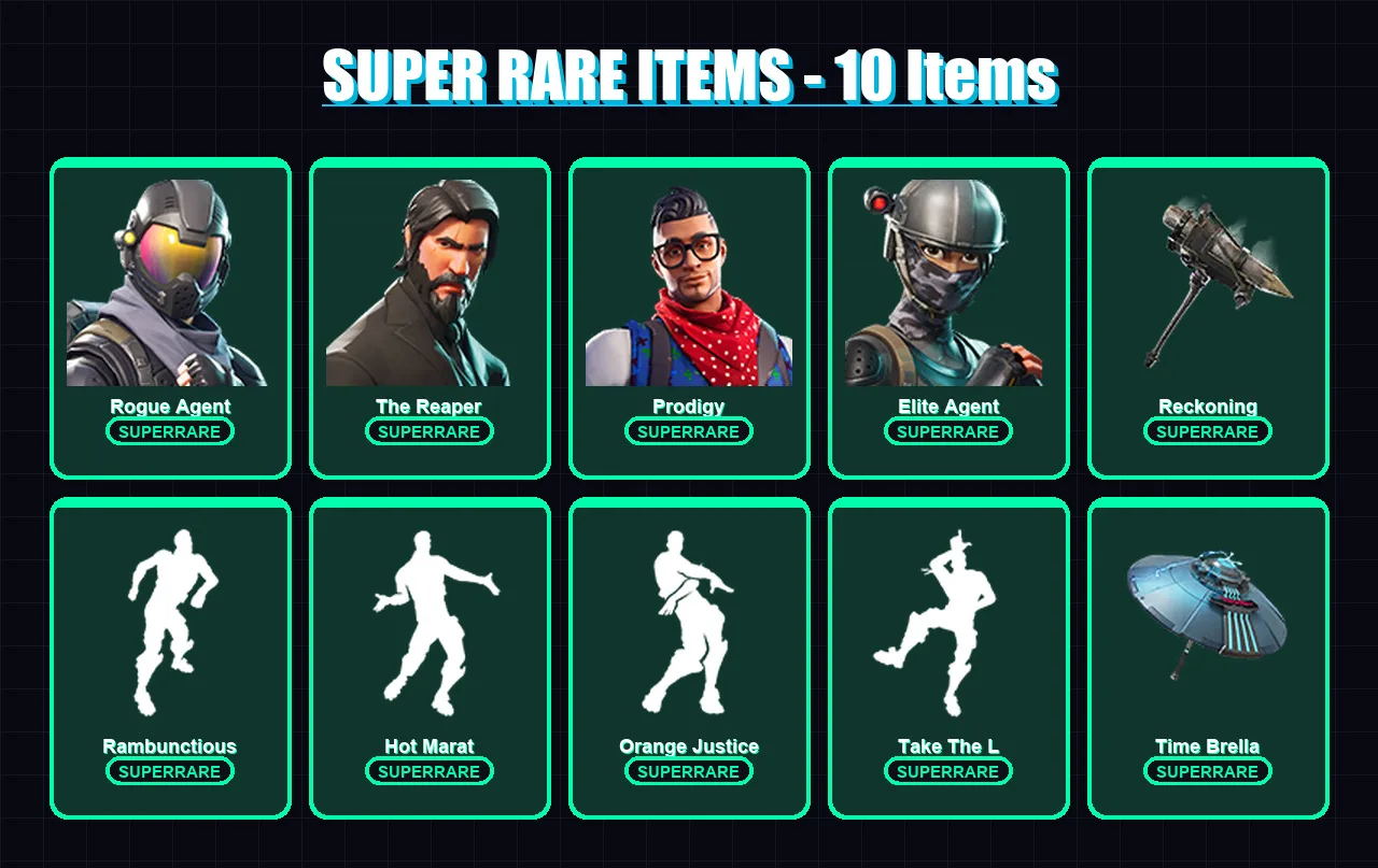 [PC/XBOX] | Rogue Agent | The Reaper | Prodigy | Elite Agent | Enforcer | 94 skin | 78 pickaxe | 132 emote | 76 glider | Lv1509