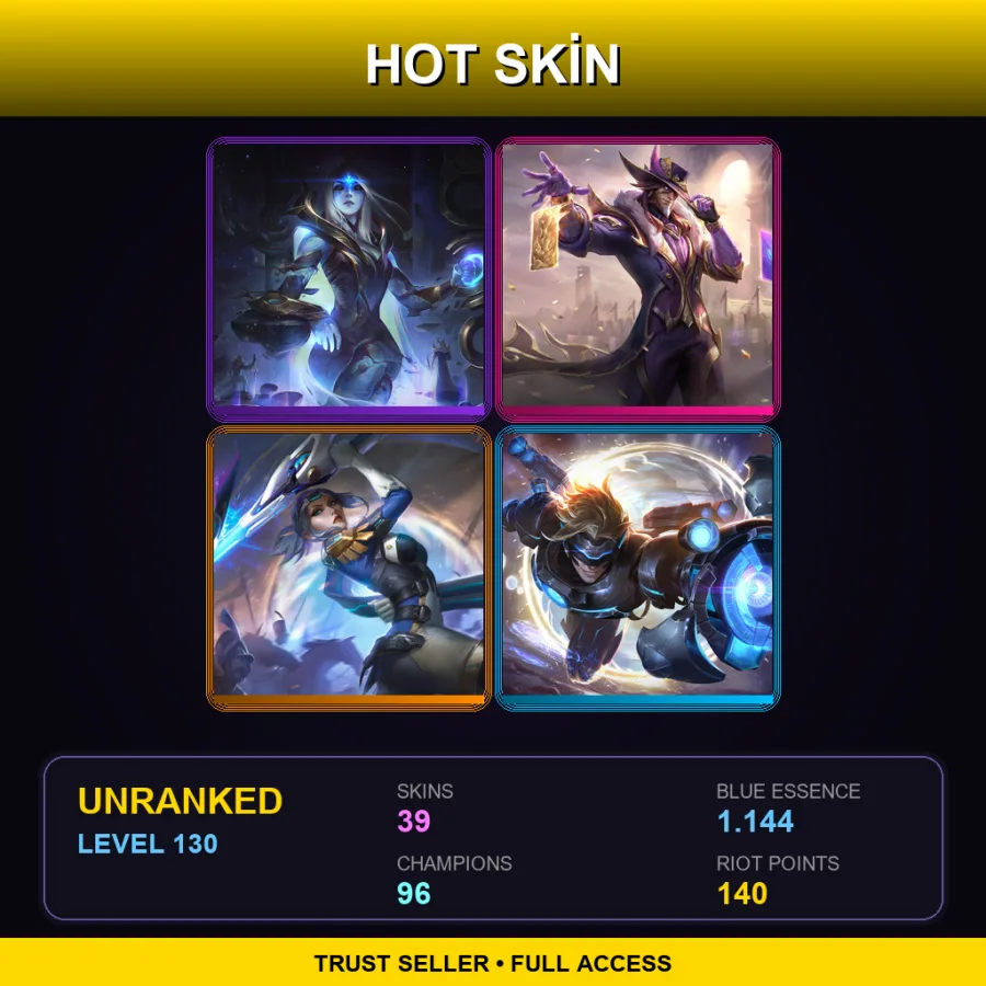 EUNE | Lv130 | Unranked | 39 Skin | 96 Champ
