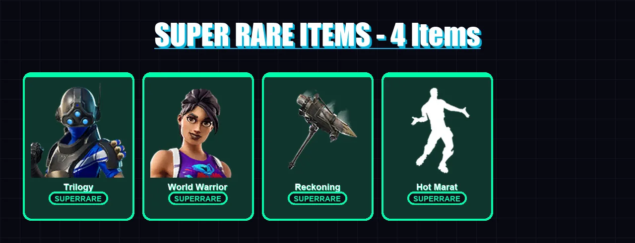 [PC/XBOX] | Trilogy | World Warrior | Lynx | Frozen Red Knight | Fade | 62 skin | 56 pickaxe | 67 emote | 67 glider | Lv1050