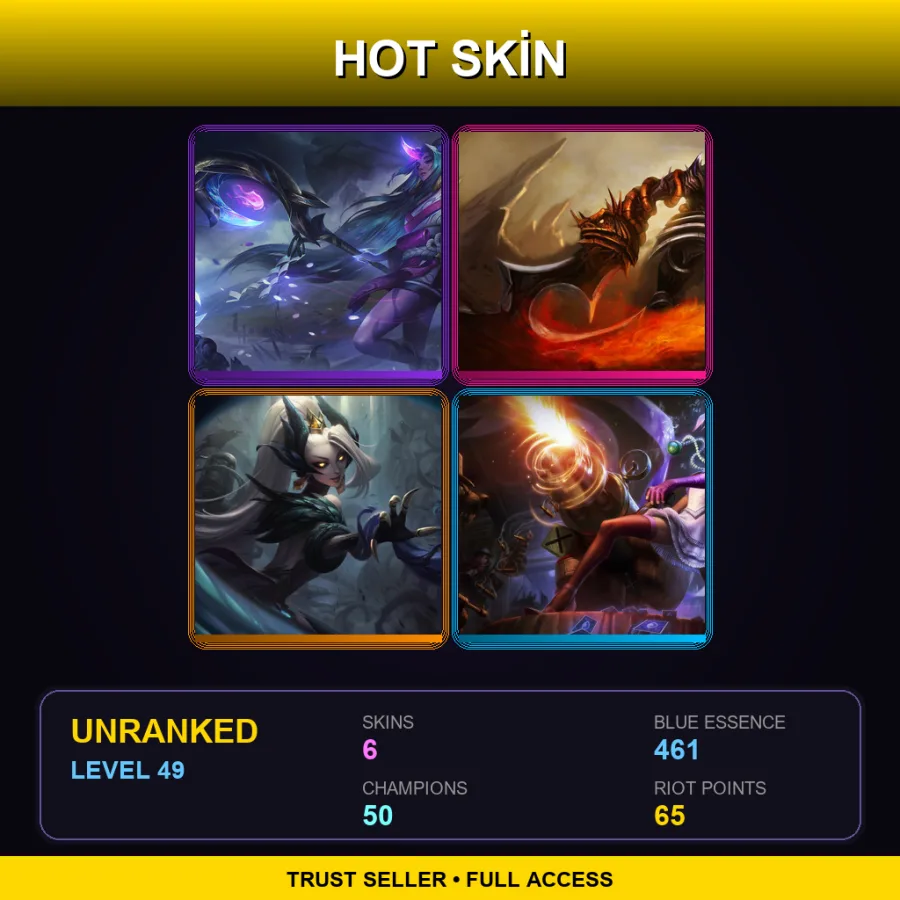 EUNE | Lv49 | Unranked | 6 Skin | 50 Champ