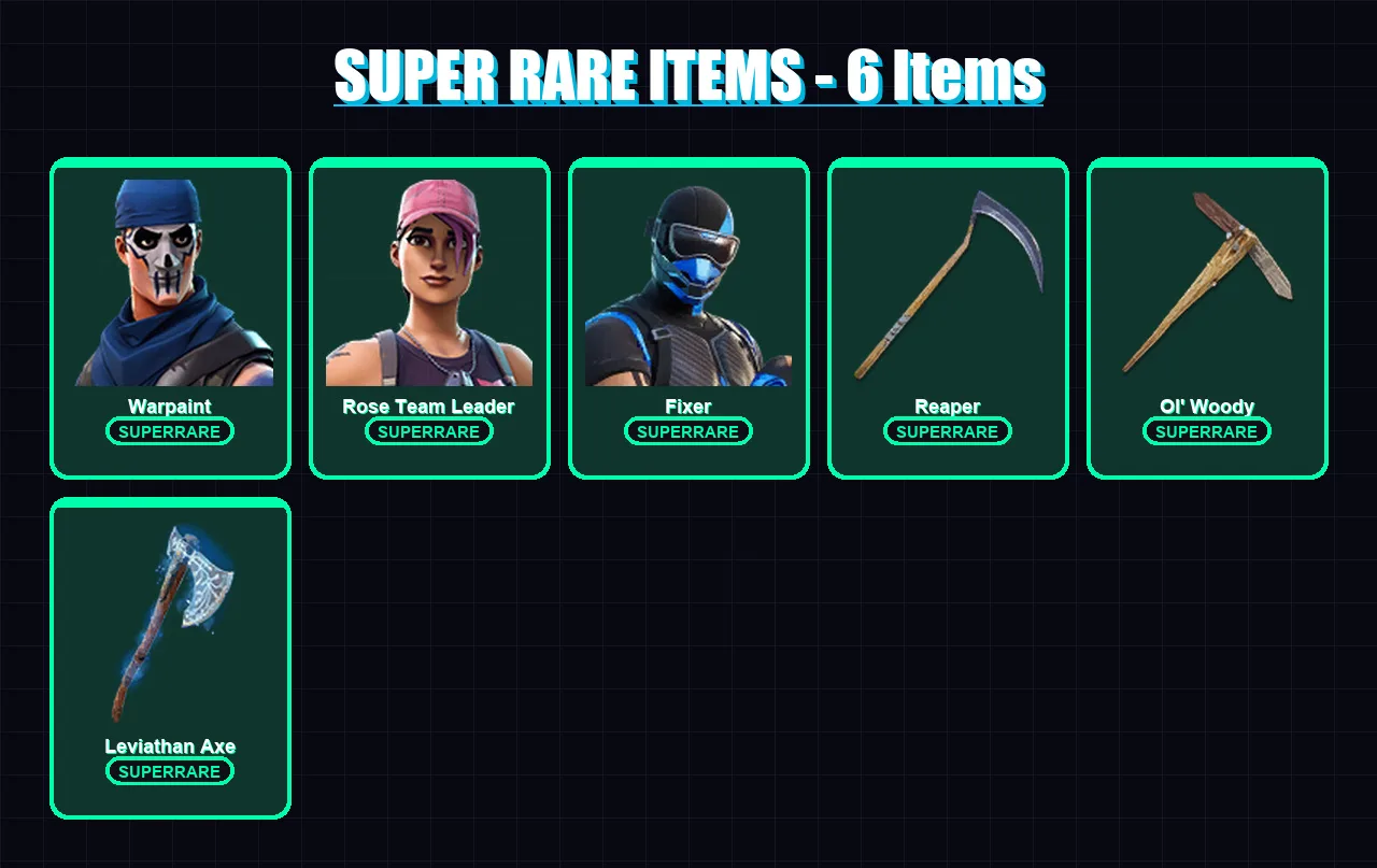 [PC/XBOX] | Warpaint | Rose Team Leader | Fixer | Kymera | Predator | 106 skin | 147 pickaxe | 106 emote | 116 glider | Lv1763