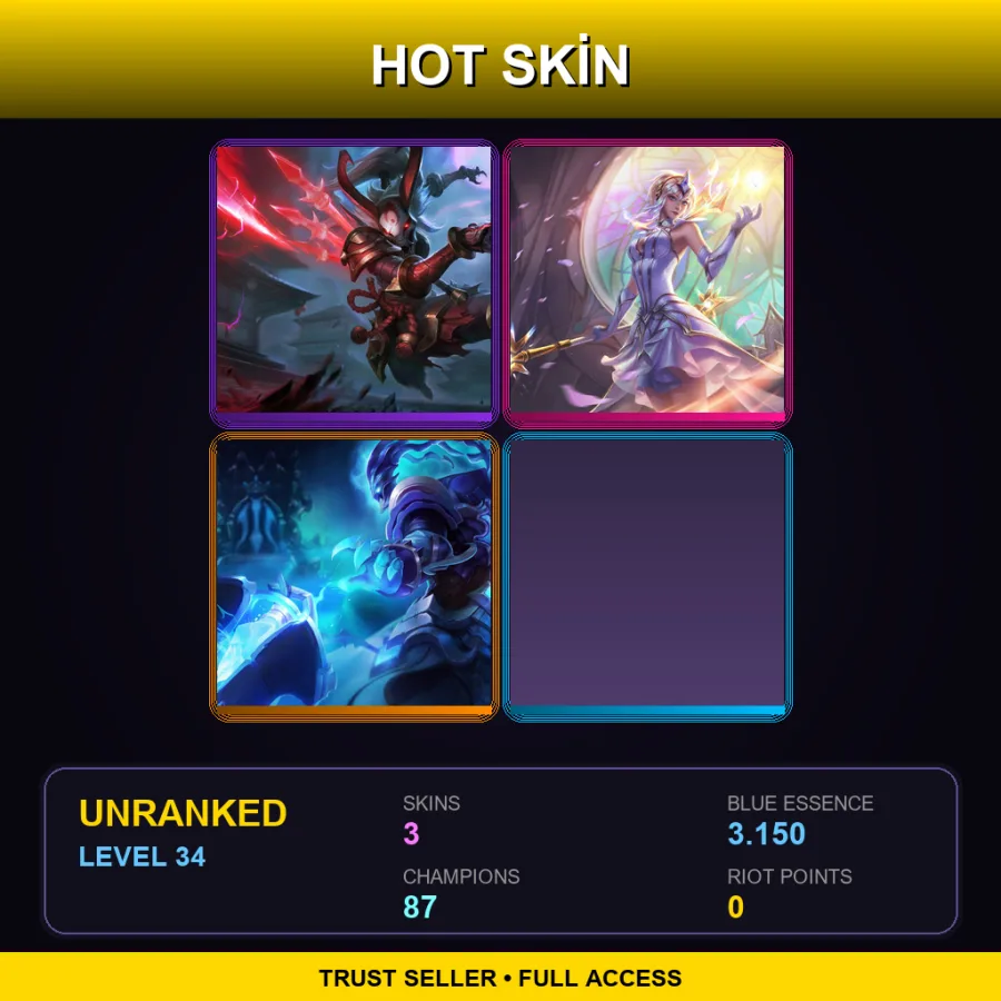 VN | Lv34 | Unranked | 3 Skin | 87 Champ