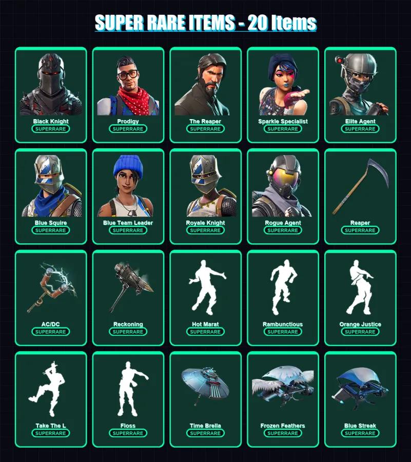 [PS4/PS5/XBOX/PC] | Black Knight | Prodigy | The Reaper | Sparkle Specialist | Elite Agent | 285 skin | 238 pickaxe | 239 emote | 191 glider | Lv285 — Fortnite account