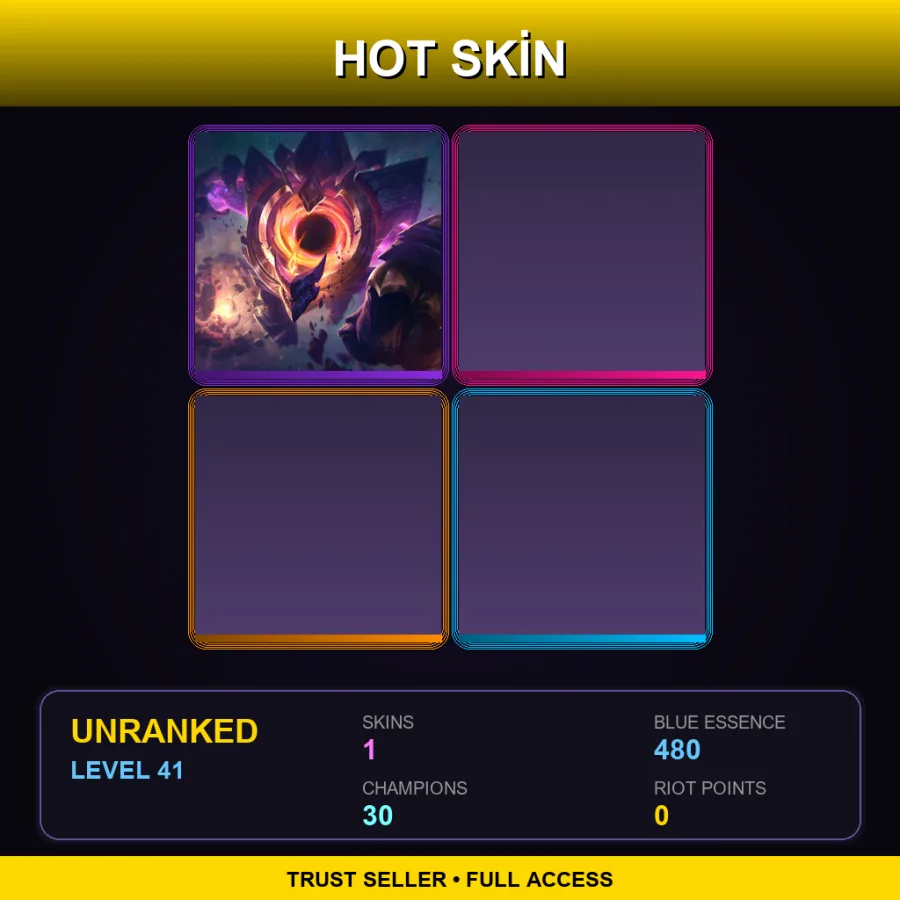 LAS | Lv41 | Unranked | 1 Skin | 30 Champ — LoL account