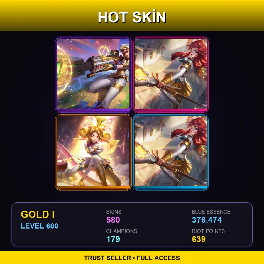 LAS | Lv600 | Gold I | 580 Skin | 179 Champ