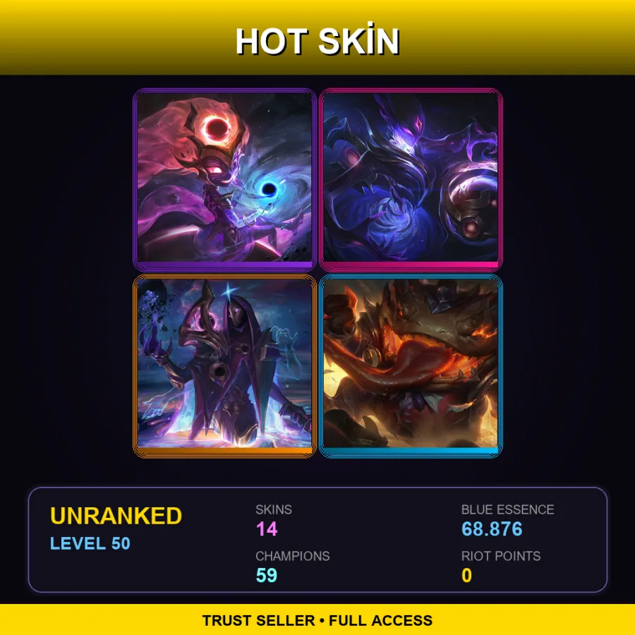 VN | Lv50 | Unranked | 14 Skin | 59 Champ