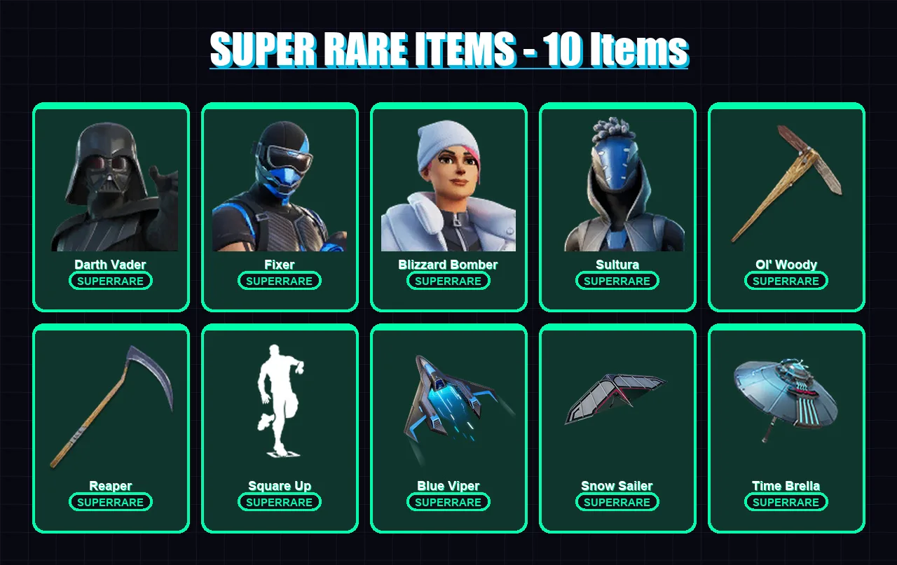 [PC] | Darth Vader | Fixer | Blizzard Bomber | Sultura | The Origin | 135 skin | 178 pickaxe | 126 emote | 131 glider | Lv1729
