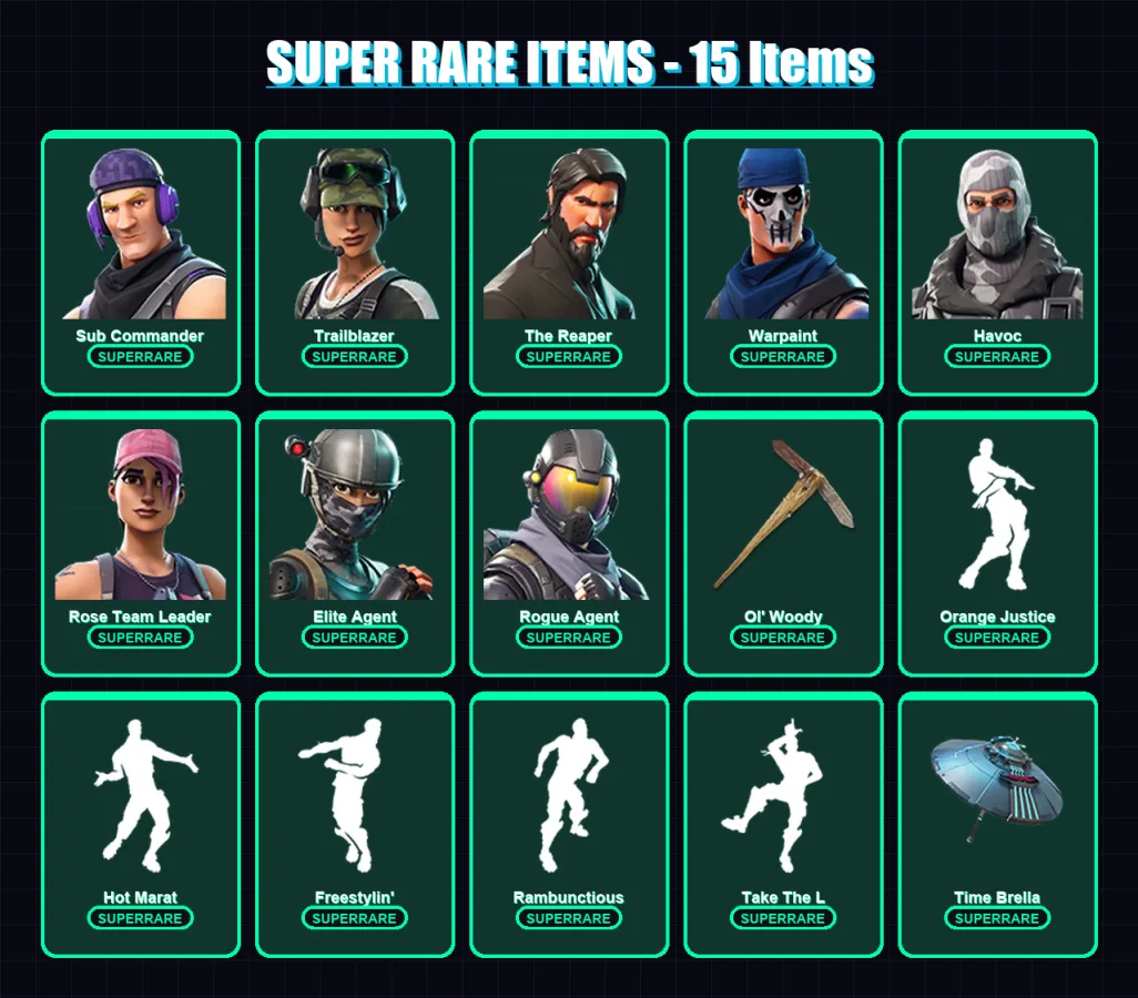 [PS4/PS5/PC] | Sub Commander | Trailblazer | The Reaper | Warpaint | Havoc | 44 skin | 60 pickaxe | 60 emote | 53 glider | Lv636
