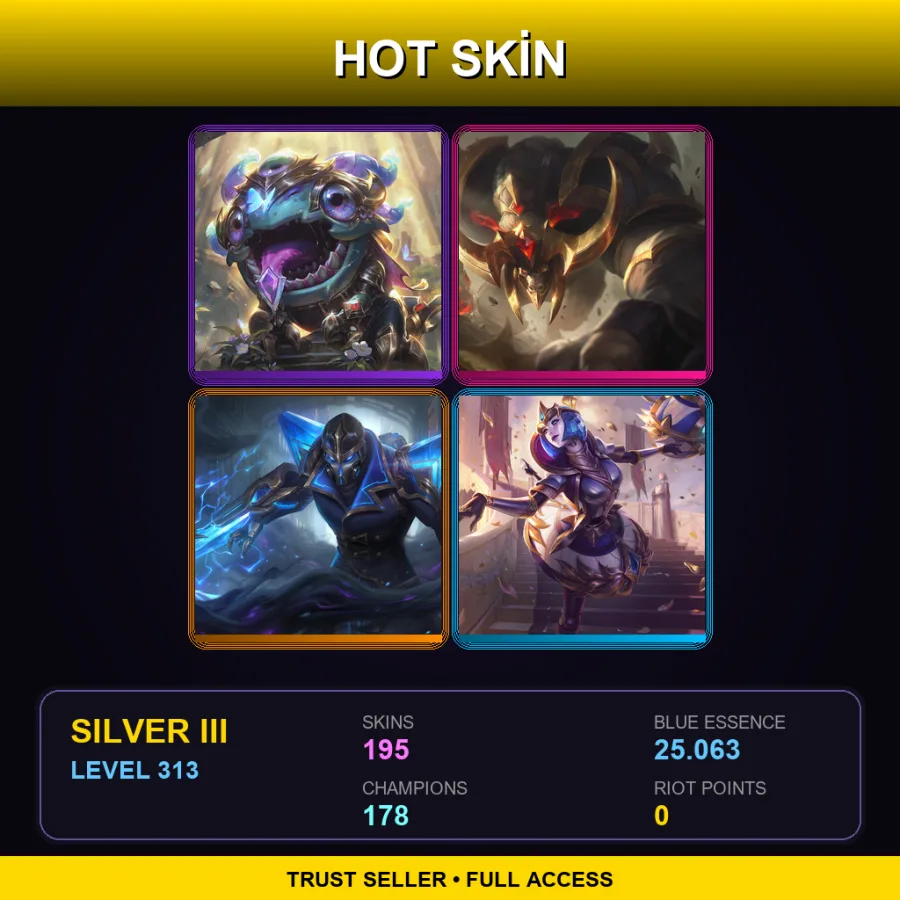 VN | Lv313 | Silver III | 195 Skin | 178 Champ