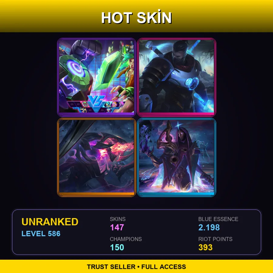 NA | Lv586 | Unranked | 147 Skin | 150 Champ