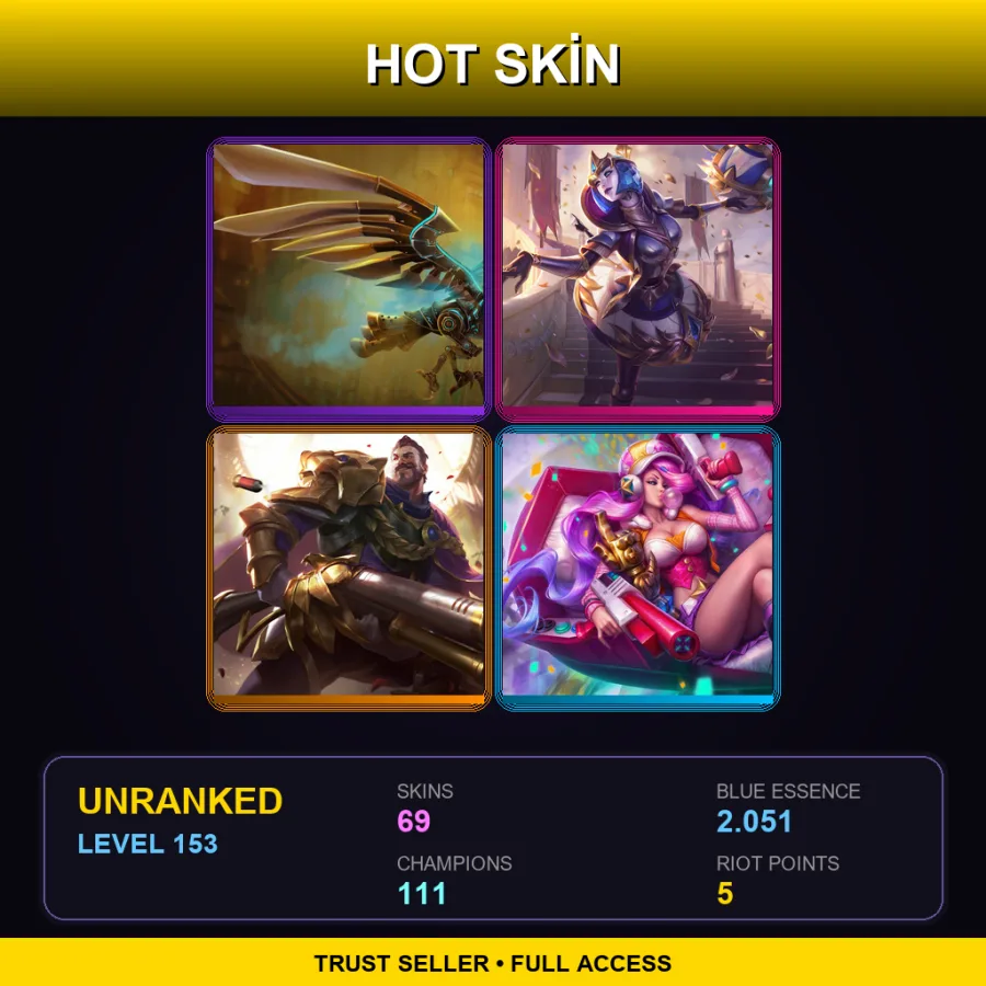 SG | Lv153 | Unranked | 69 Skin | 111 Champ