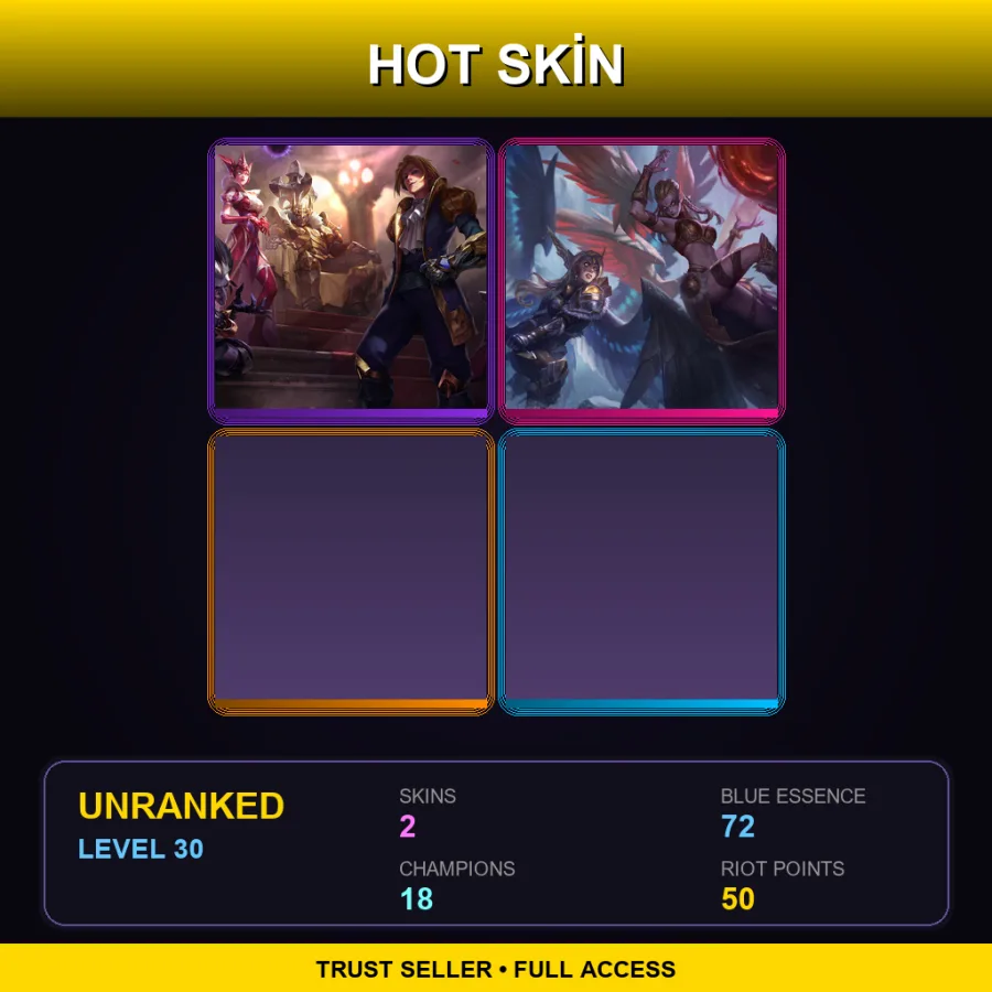 EUNE | Lv30 | Unranked | 2 Skin | 18 Champ — LoL account