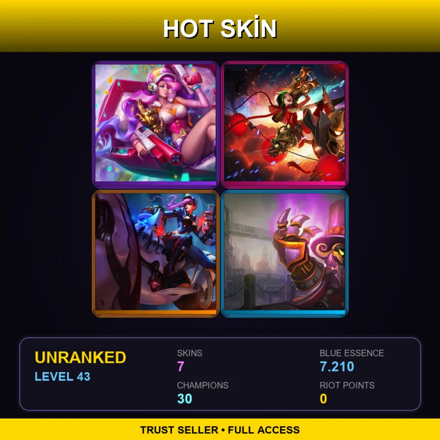 LAN | Lv43 | Unranked | 7 Skin | 30 Champ — Officer Vi