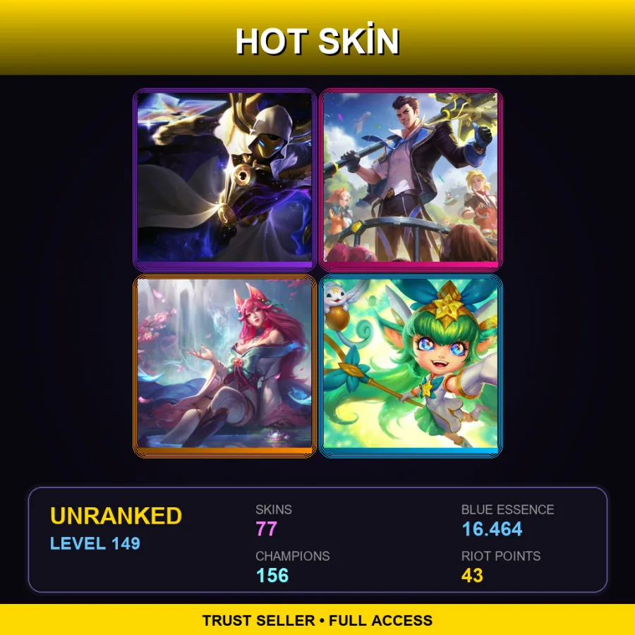 EUW | Lv149 | Unranked | 77 Skin | 156 Champ — Star Guardian Lulu
