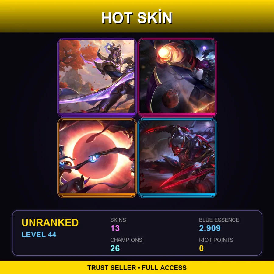 EUW | Lv44 | Unranked | 13 Skin | 26 Champ