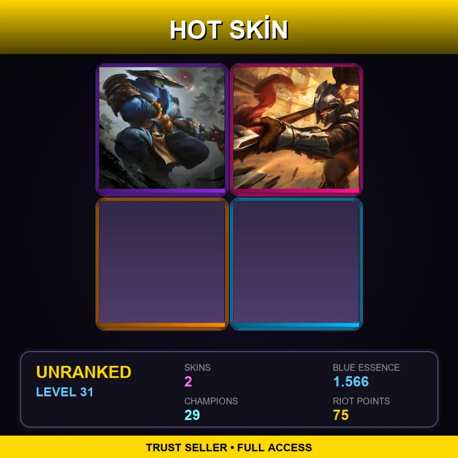 LAN | Temple Jax | Viscero Xin Zhao | 2 Skin | 29 Champ | Lv31