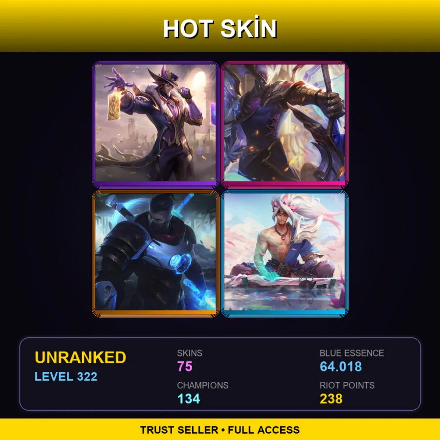 EUNE | Lv322 | Unranked | 75 Skin | 134 Champ — Odyssey Sona