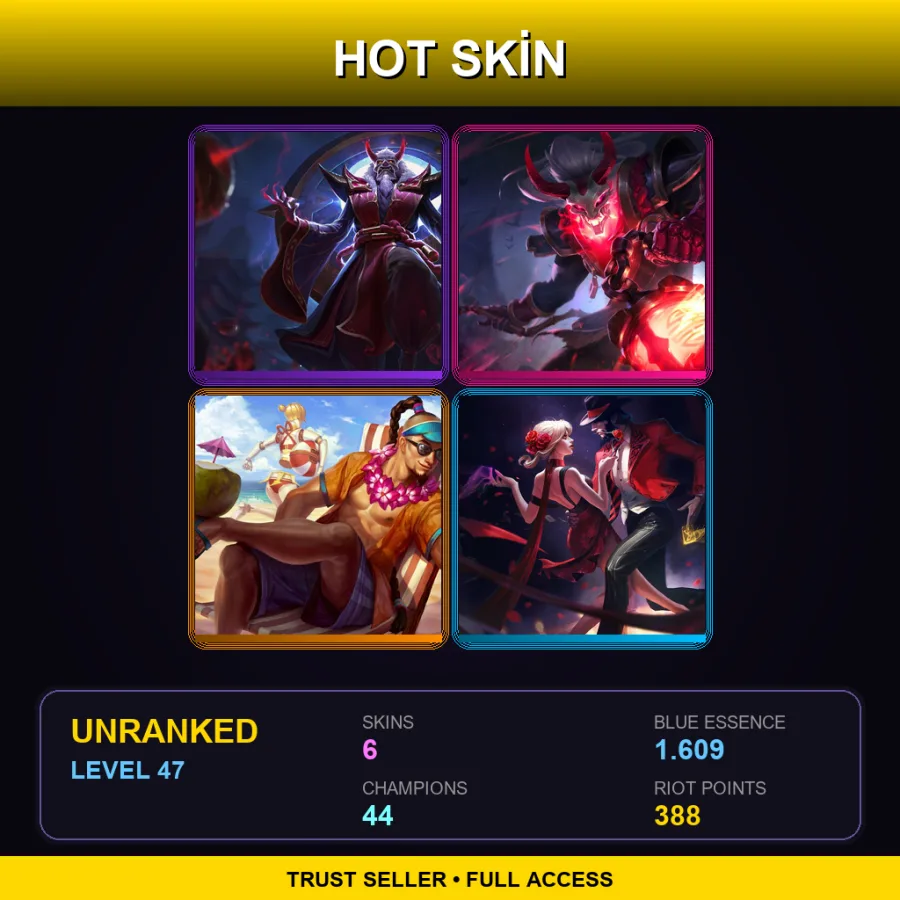 NA | Lv47 | Unranked | 6 Skin | 44 Champ
