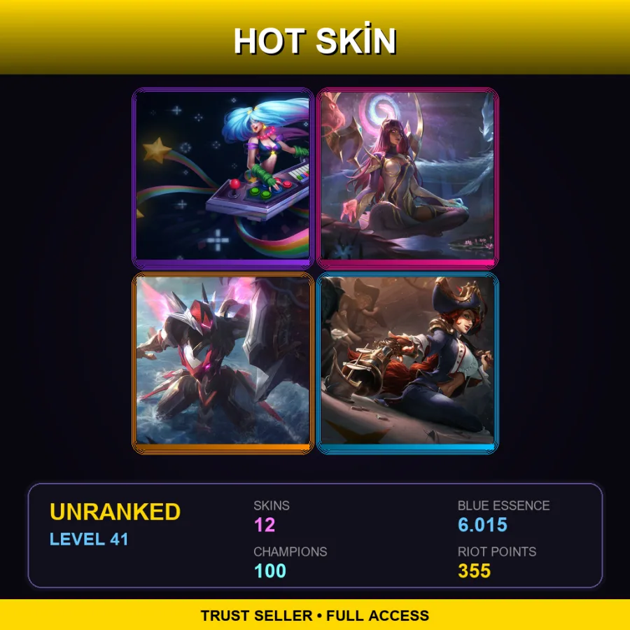 TW | Lv41 | Unranked | 12 Skin | 100 Champ — Waterloo Miss Fortune