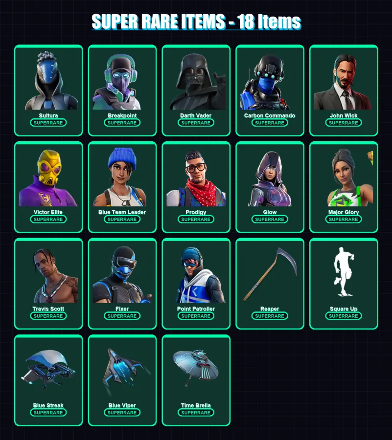 [PS4/PS5/XBOX/PC] | Polo Prodigy | Sultura | Breakpoint | Darth Vader | Carbon Commando | 353 skin | 322 pickaxe | 237 emote | 221 glider | Lv4454