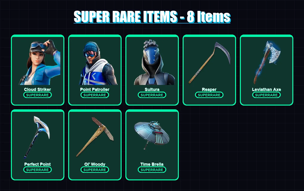 [PC/XBOX] | Cloud Striker | Point Patroller | Sultura | Renzo the Destroyer | The Imagined | 212 skin | 257 pickaxe | 168 emote | 170 glider | Lv311 — Fortnite account