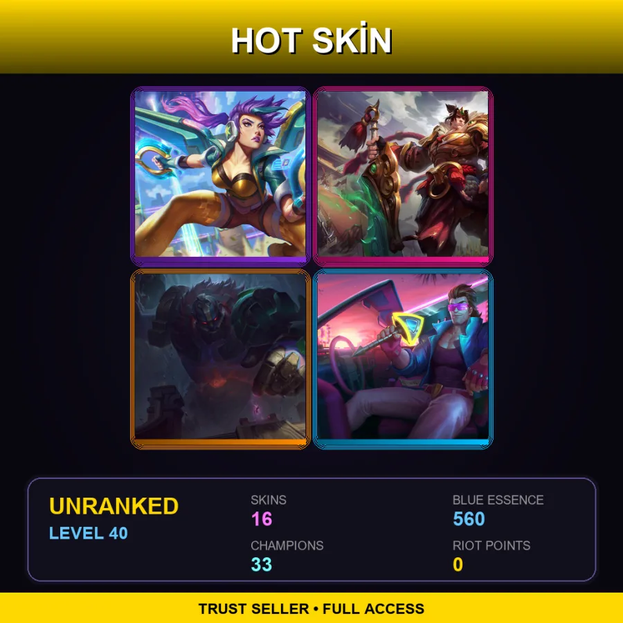 EUNE | Lv40 | Unranked | 16 Skin | 33 Champ