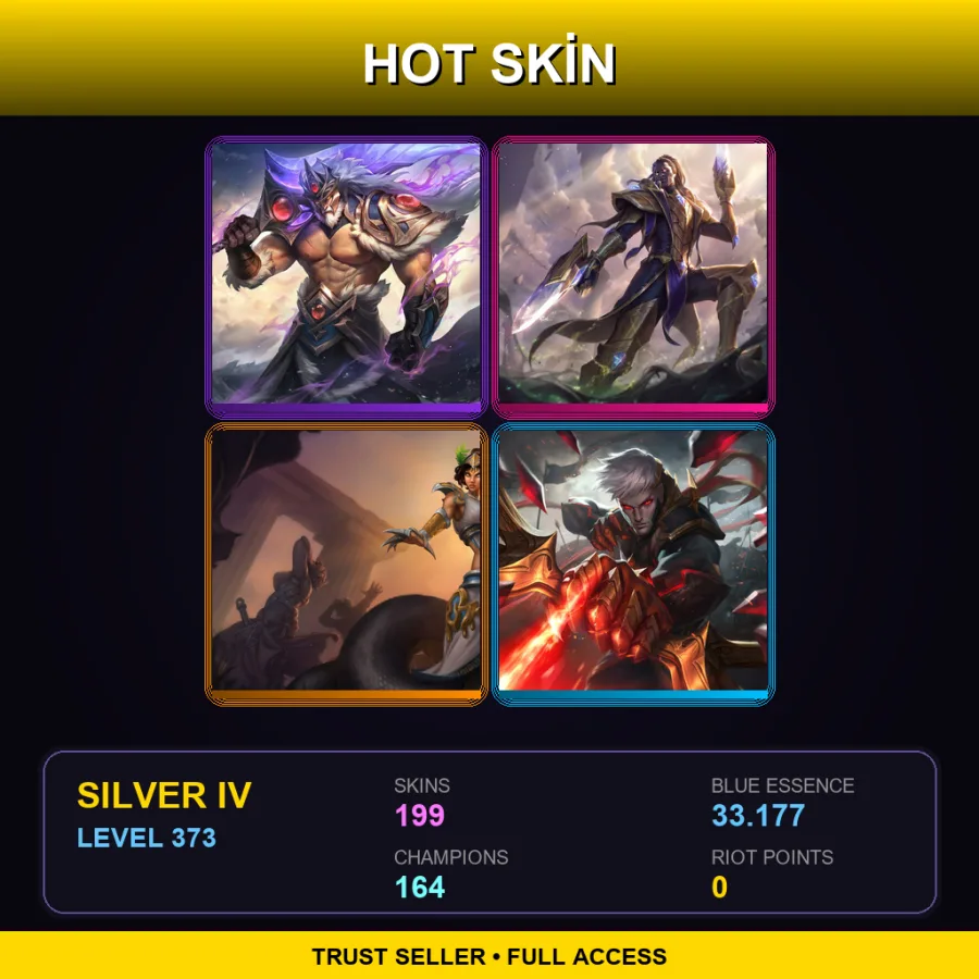 SG | Lv373 | Silver IV | 199 Skin | 164 Champ