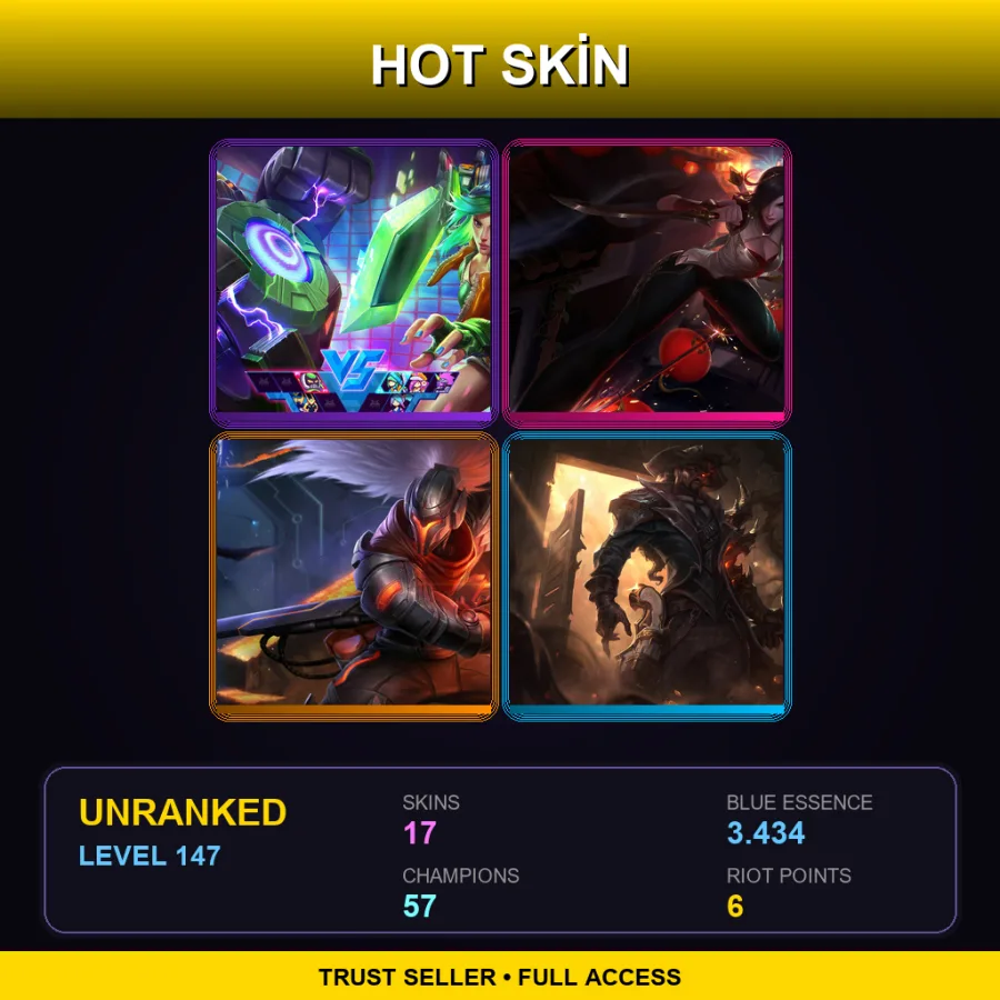 SG | Lv147 | Unranked | 17 Skin | 57 Champ