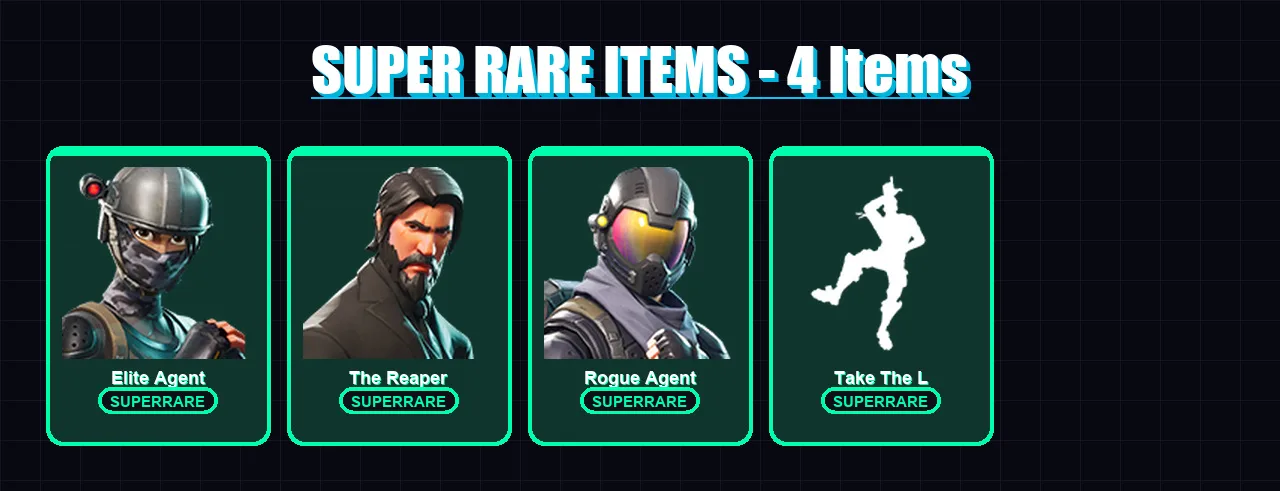 [PS4/PS5/PC] | Elite Agent | The Reaper | Rogue Agent | Kymera | Joey | 51 skin | 60 pickaxe | 53 emote | 55 glider | Lv978