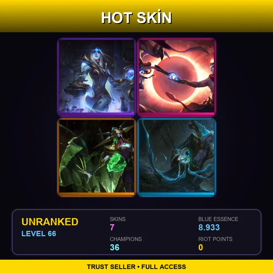 EUW | Lv66 | Unranked | 7 Skin | 36 Champ