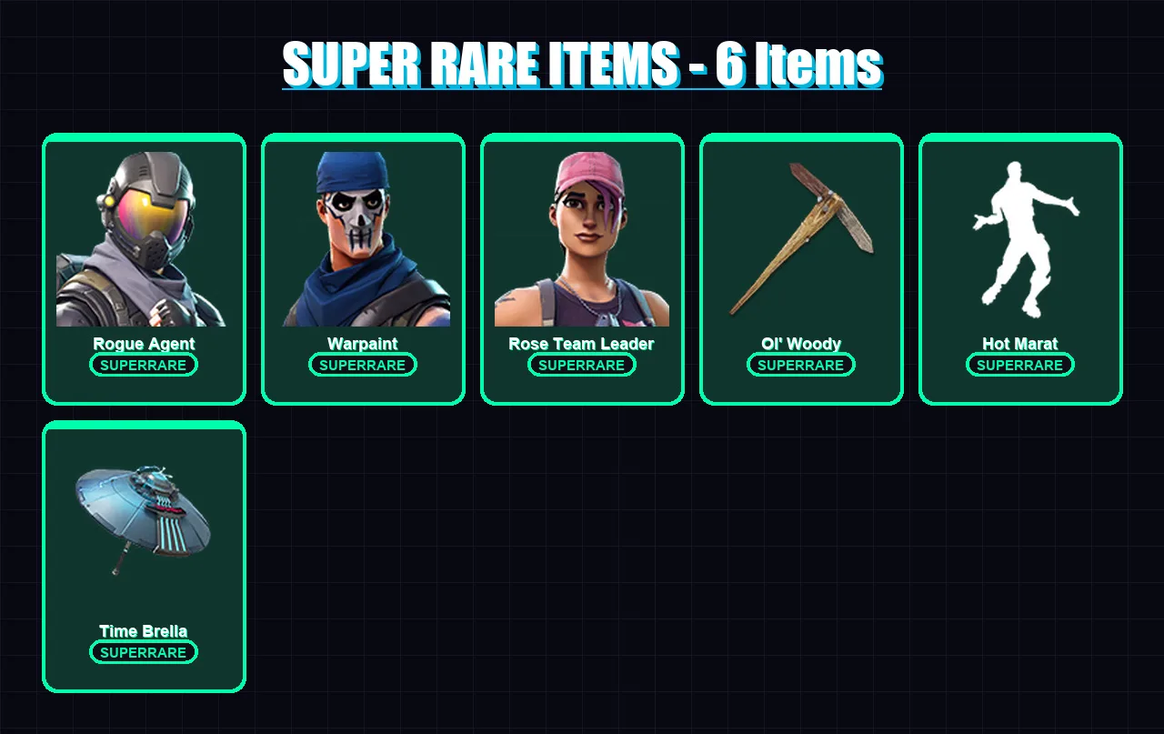 [PC/XBOX] | Rogue Agent | Warpaint | Rose Team Leader | Midas | Fade | 55 skin | 78 pickaxe | 74 emote | 78 glider | Lv1046