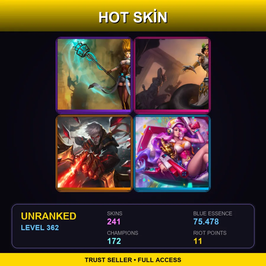 LAN | Lv362 | Unranked | 241 Skin | 172 Champ — Conqueror Varus