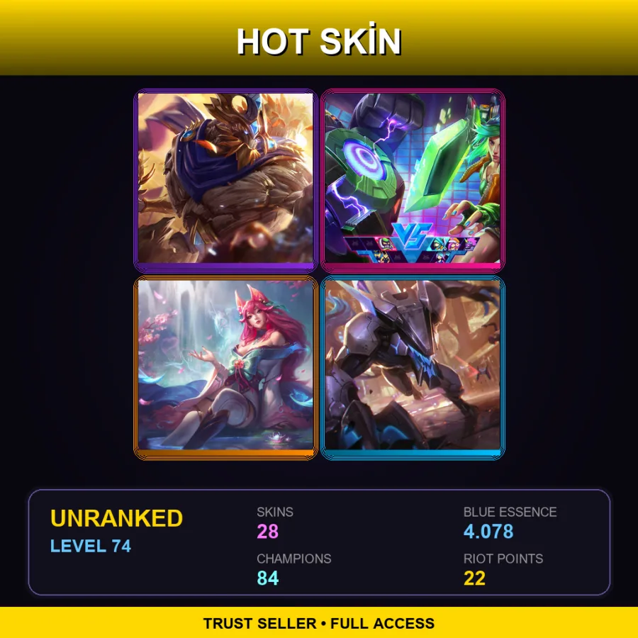 SG | Lv74 | Unranked | 28 Skin | 84 Champ