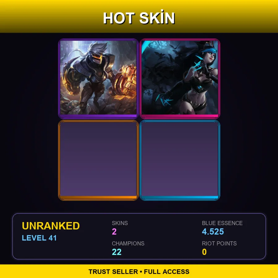 LAN | Lv41 | Unranked | 2 Skin | 22 Champ — LoL account