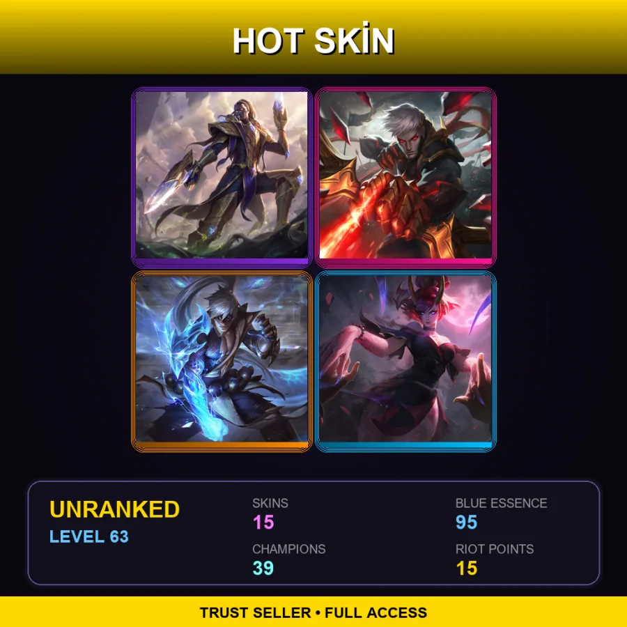 EUNE | Lv63 | Unranked | 15 Skin | 39 Champ — Conqueror Varus