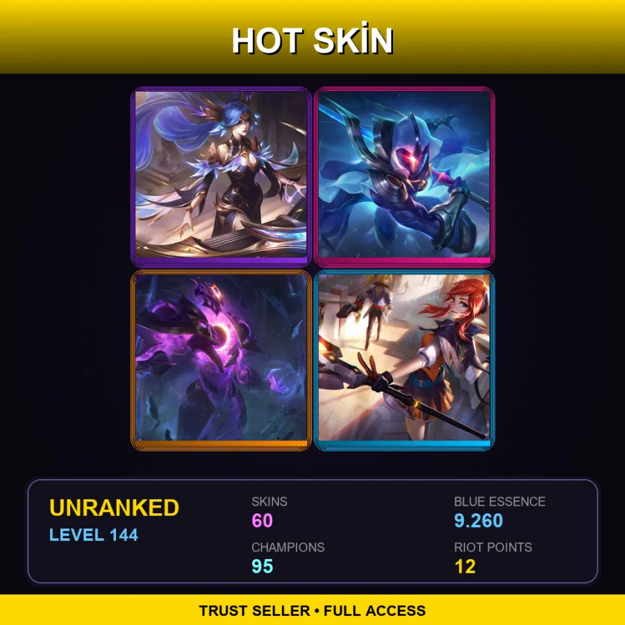 EUW | Lv144 | Unranked | 60 Skin | 95 Champ — Astronaut Bard