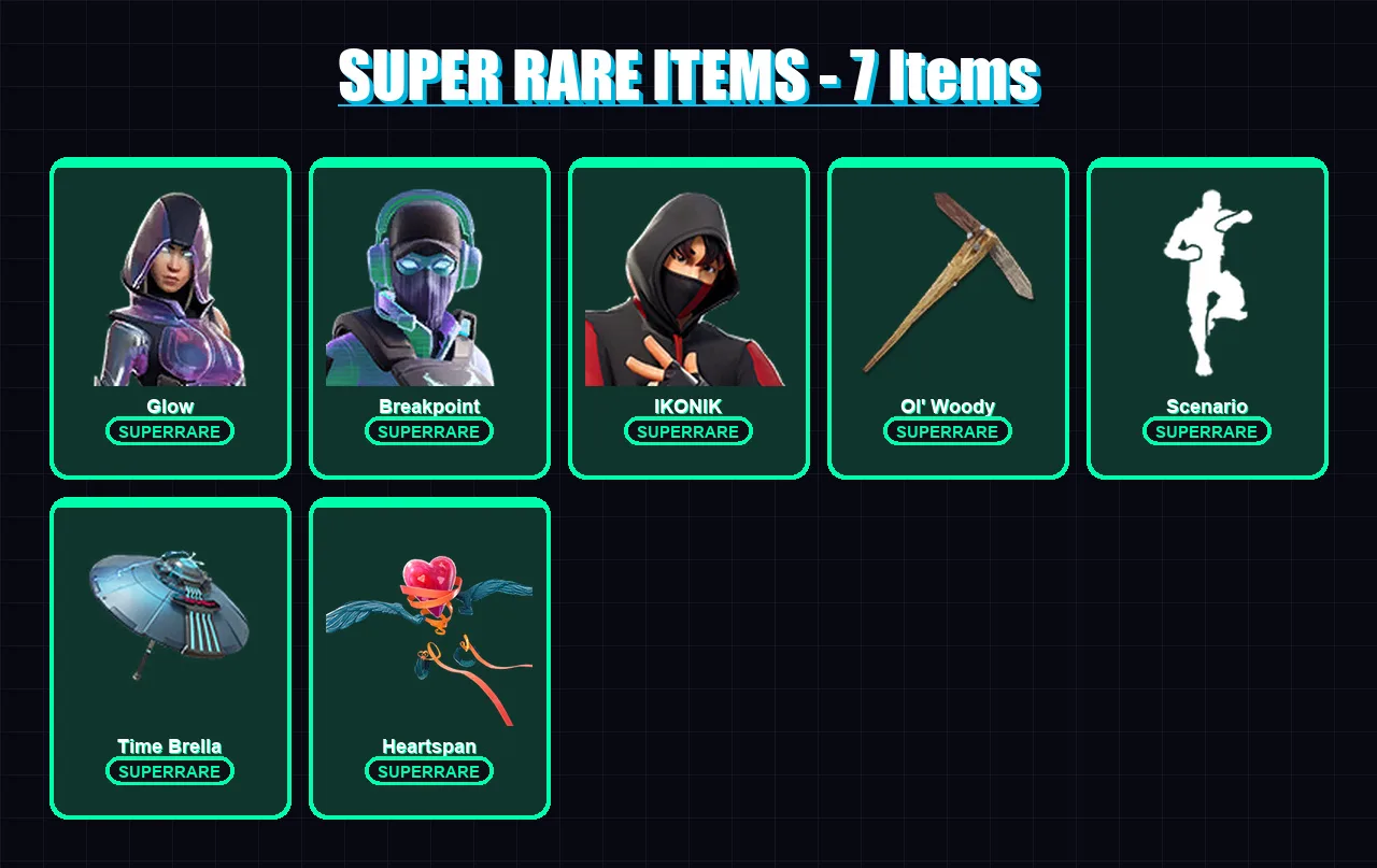 [PC/XBOX] | Glow | Breakpoint | IKONIK | Ronin | Snap | 75 skin | 88 pickaxe | 83 emote | 92 glider | Lv1258