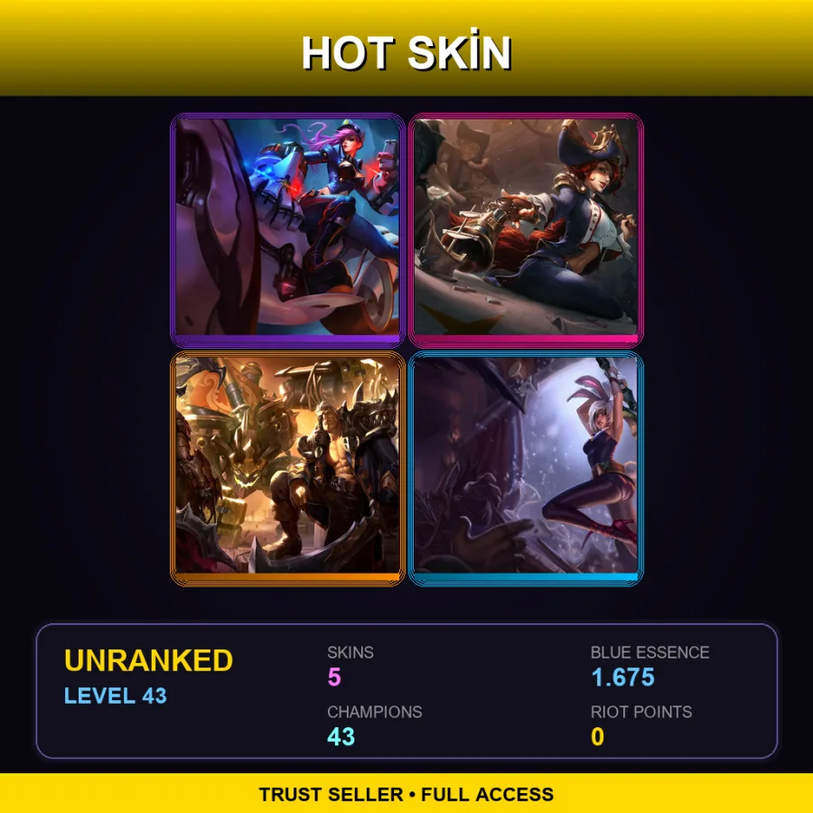 LAN | Lv43 | Unranked | 5 Skin | 43 Champ