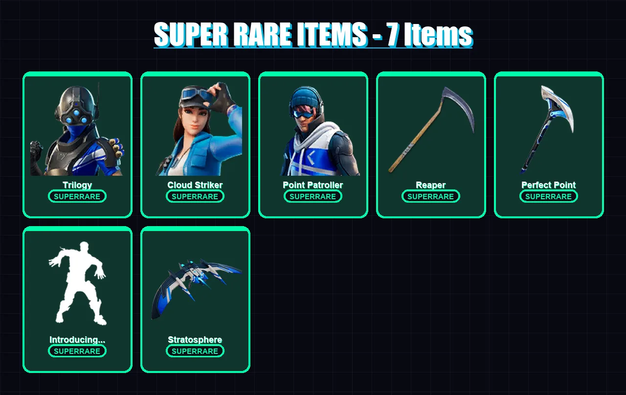 [PS4/PS5/XBOX/PC] | Trilogy | Cloud Striker | Point Patroller | Mandalorian | Fade | 44 skin | 43 pickaxe | 42 emote | 39 glider | Lv528