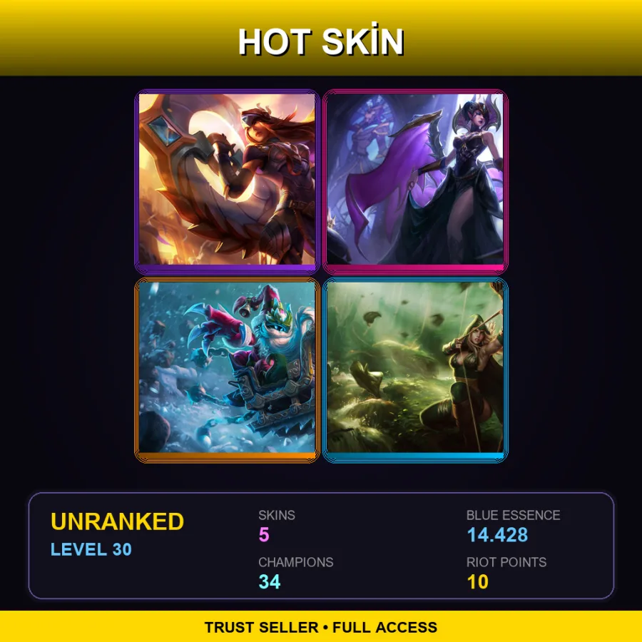 EUNE | Lv30 | Unranked | 5 Skin | 34 Champ