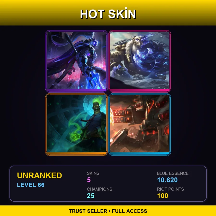 EUW | Lv66 | Unranked | 5 Skin | 25 Champ