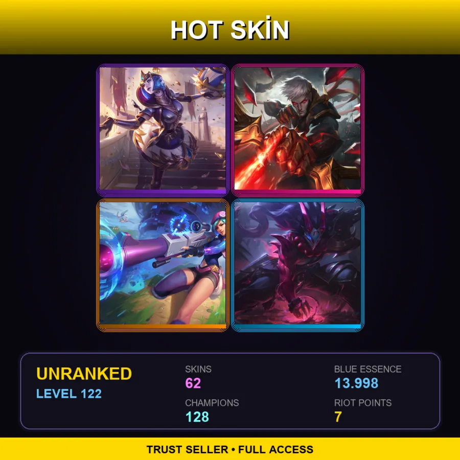 LAS | Lv122 | Unranked | 62 Skin | 128 Champ